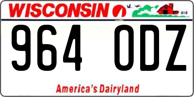 WI license plate 964ODZ