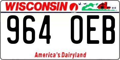 WI license plate 964OEB