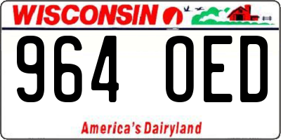 WI license plate 964OED