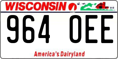 WI license plate 964OEE