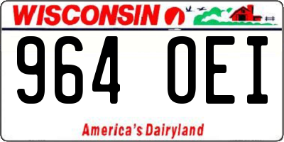 WI license plate 964OEI
