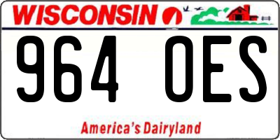 WI license plate 964OES