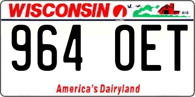 WI license plate 964OET