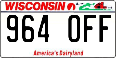 WI license plate 964OFF