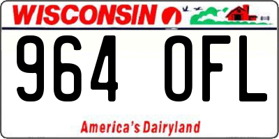 WI license plate 964OFL