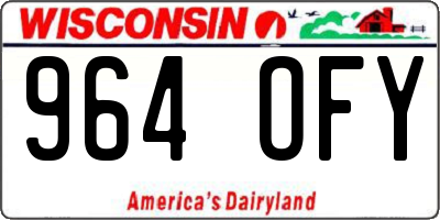 WI license plate 964OFY