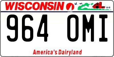 WI license plate 964OMI