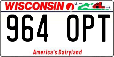 WI license plate 964OPT