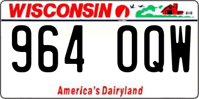 WI license plate 964OQW