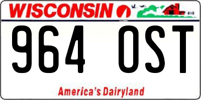 WI license plate 964OST