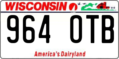 WI license plate 964OTB