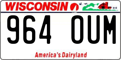 WI license plate 964OUM
