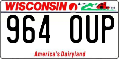 WI license plate 964OUP
