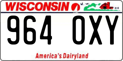 WI license plate 964OXY