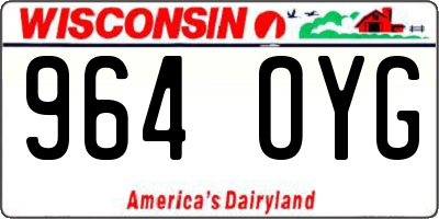WI license plate 964OYG