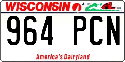 WI license plate 964PCN