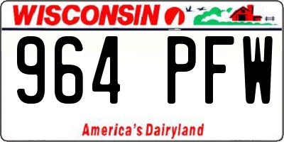 WI license plate 964PFW