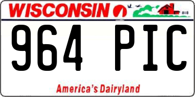 WI license plate 964PIC