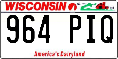WI license plate 964PIQ