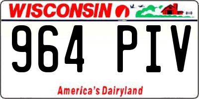 WI license plate 964PIV