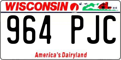 WI license plate 964PJC