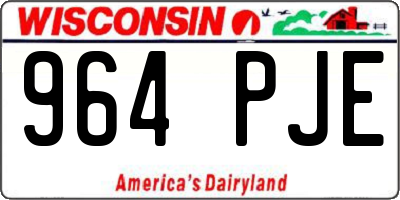 WI license plate 964PJE