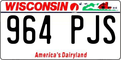 WI license plate 964PJS