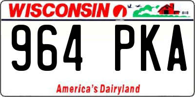 WI license plate 964PKA