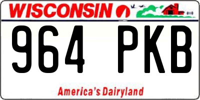 WI license plate 964PKB