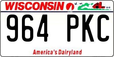 WI license plate 964PKC
