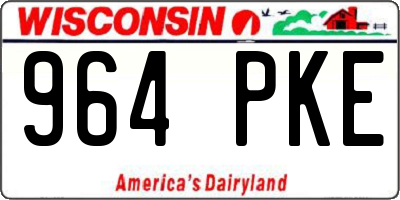 WI license plate 964PKE