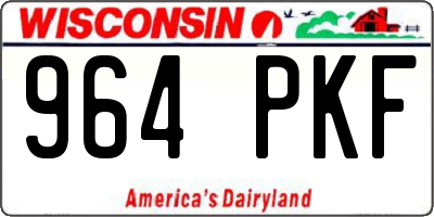 WI license plate 964PKF