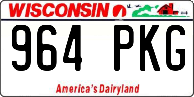 WI license plate 964PKG