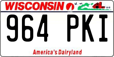 WI license plate 964PKI
