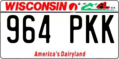 WI license plate 964PKK