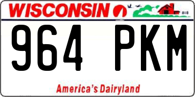 WI license plate 964PKM