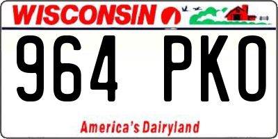 WI license plate 964PKO