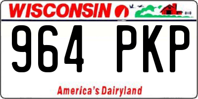 WI license plate 964PKP