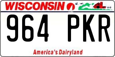 WI license plate 964PKR