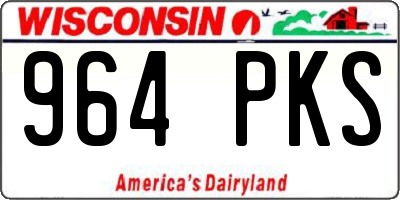 WI license plate 964PKS