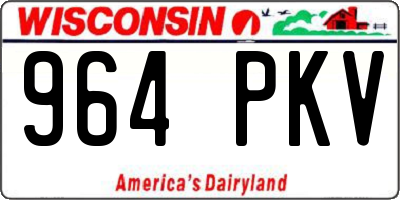 WI license plate 964PKV