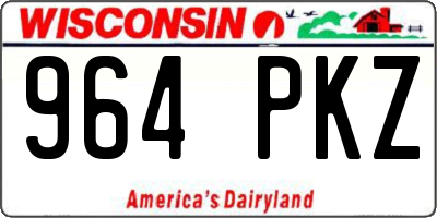 WI license plate 964PKZ