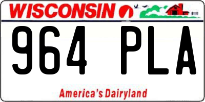 WI license plate 964PLA