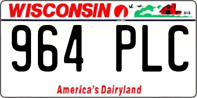 WI license plate 964PLC