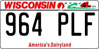 WI license plate 964PLF