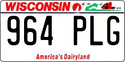 WI license plate 964PLG