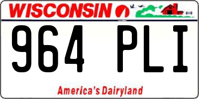 WI license plate 964PLI
