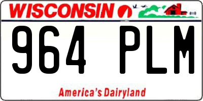 WI license plate 964PLM