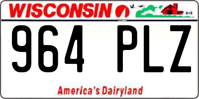 WI license plate 964PLZ