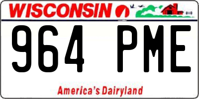 WI license plate 964PME